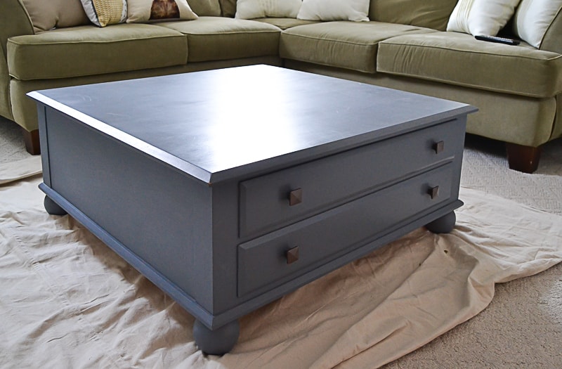 If you are looking for a large square coffee table for your space, this large square coffee table makeover will show you how to make over a yard sale table to fit your style. 