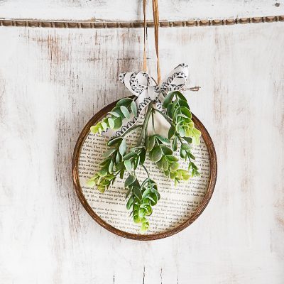 Spring Wreath: Made From Embroidery Hoops & Book Pages