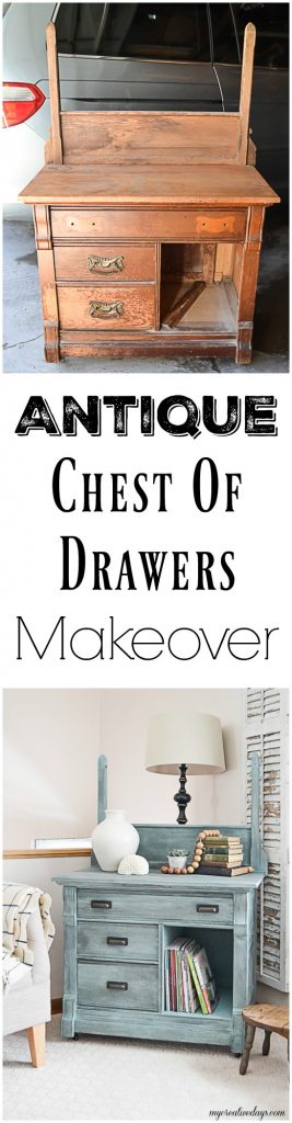 Finding an antique chest of drawers that is in need of a makeover is like finding the golden ticket! This antique chest of drawers makeover was easy to do with some paint and black wax. Click over to see how to do it!