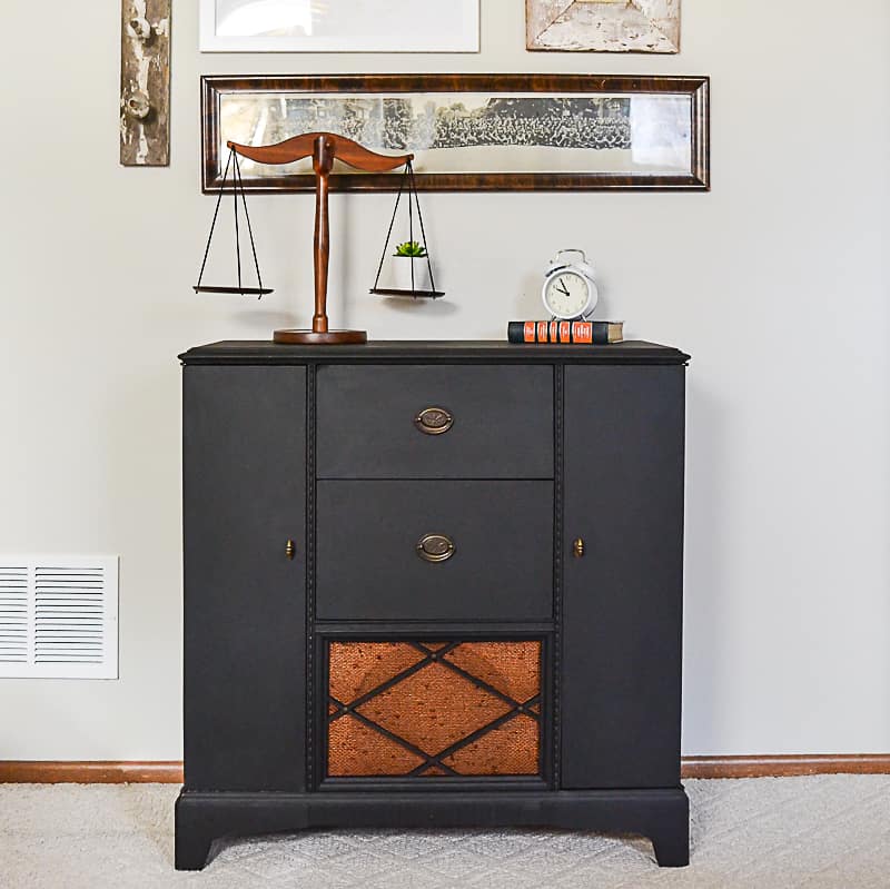 Retro radio cabinets are beautiful but when I find them, they usually aren't in working order. Click over to see how I made over this retro radio cabinet to make it a piece we can use in our home.