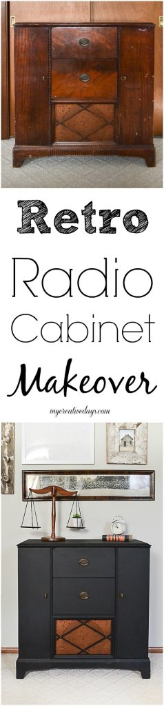 Retro radio cabinets are beautiful but when I find them, they usually aren't in working order. Click over to see how I made over this retro radio cabinet to make it a piece we can use in our home.