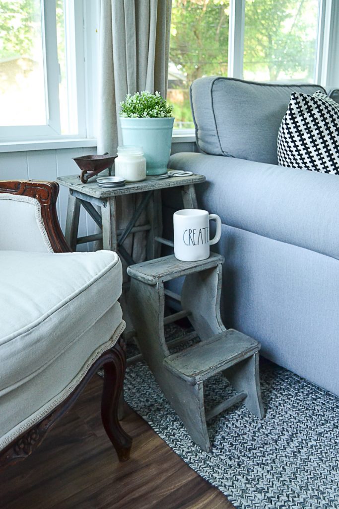 If you are in need of a small side table in your space, click over and see how easy it is to add one without spending a lot of money just by thinking outside of the box. This small side table will also add a ton of charm to your space as well! 