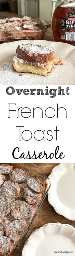If you are looking for an easy breakfast idea that you can make ahead of time, click over to get this easy Overnight French Toast Casserole that will make breakfast this next morning quick and easy.
