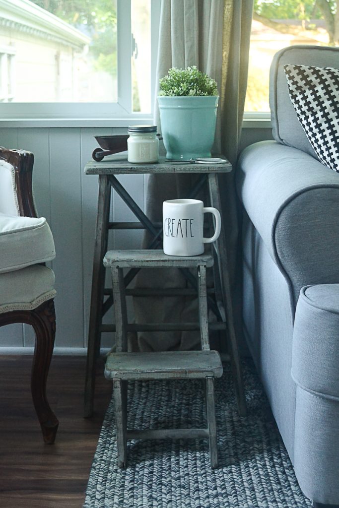 If you are in need of a small side table in your space, click over and see how easy it is to add one without spending a lot of money just by thinking outside of the box. This small side table will also add a ton of charm to your space as well! 