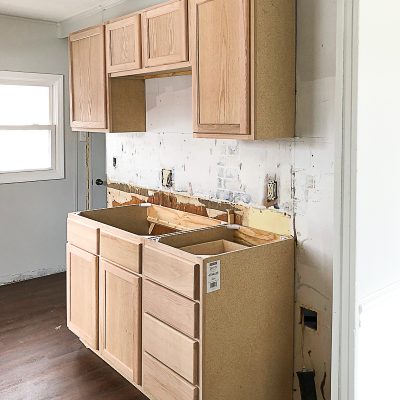 Unfinished Wood Cabinets In The Flip House Kitchen
