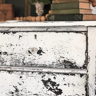 4 Drawer Dresser Makeover With Paint & Sandpaper
