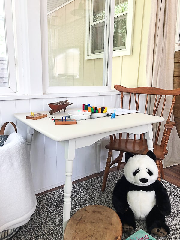 If you are looking for a cute table for your child to do activities on, click over to see how easy it is to DIY a toddler activity table with some thrift store finds.