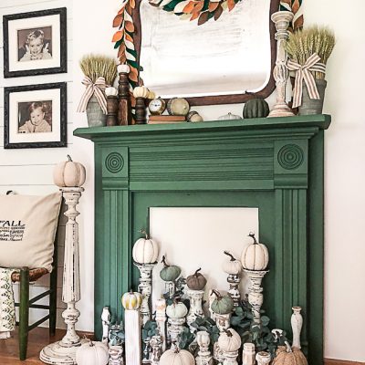 Wood Fireplace Mantel In The Living Room