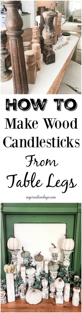 If you love wood candlesticks, click over to see how easy it is to make them from curvy table legs.