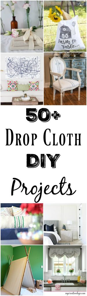 Canvas drop cloths are inexpensive and you can make so many things out of them. Click over to find 30 drop cloth projects you can make today!