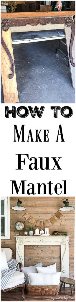 Mantels are so pretty, but not all homes have fireplaces. Click over to see how easy it is to make a faux mantel in a few steps!