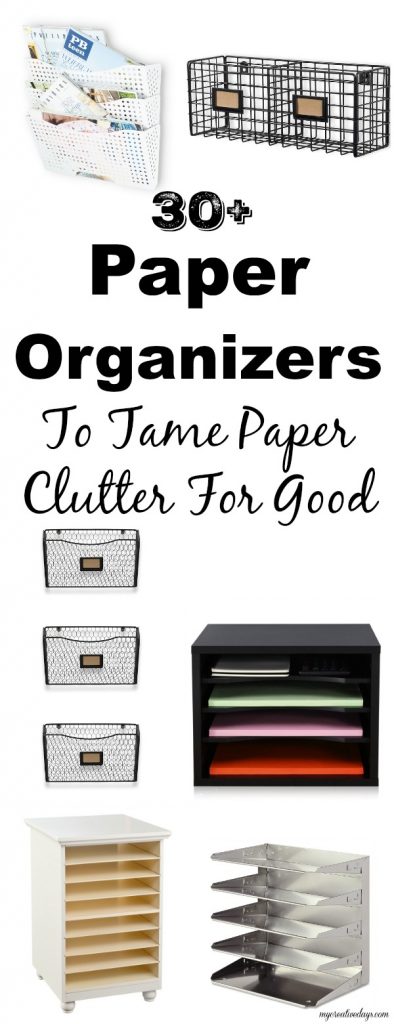 If you are ready to tackle the paper clutter in your home, click over and find more than 30 paper organizers that will help you!
