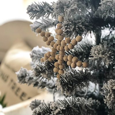 Unique Christmas Ornaments: Wood Bead Stars & Snowflakes