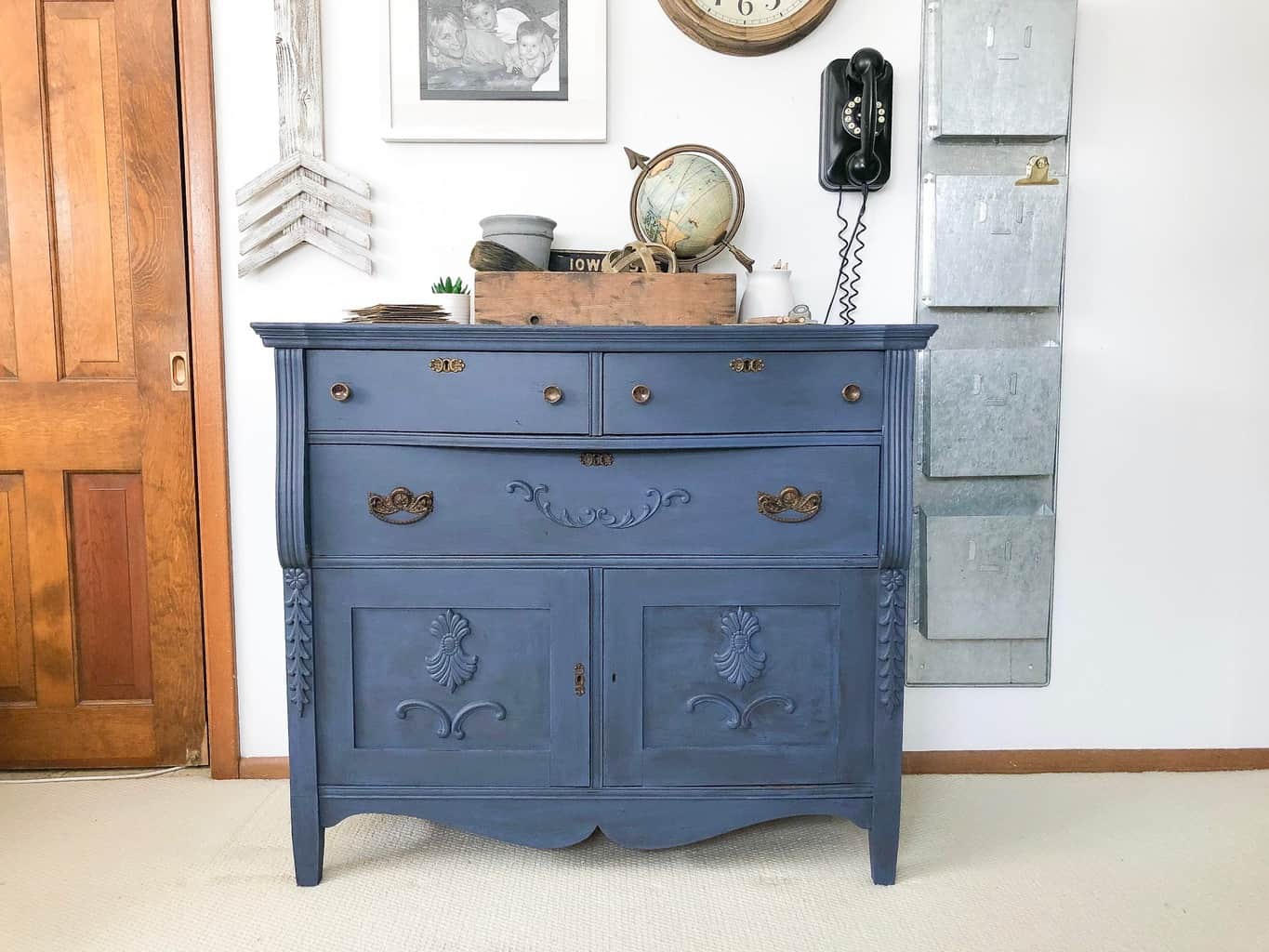 If you are looking for a beautiful blue dresser, click over to see how to DIY an old dresser into a glazed blue dresser beauty!