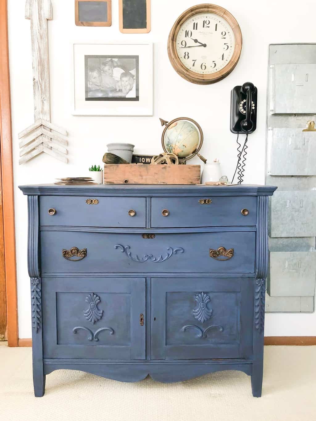 If you are looking for a beautiful blue dresser, click over to see how to DIY an old dresser into a glazed blue dresser beauty!