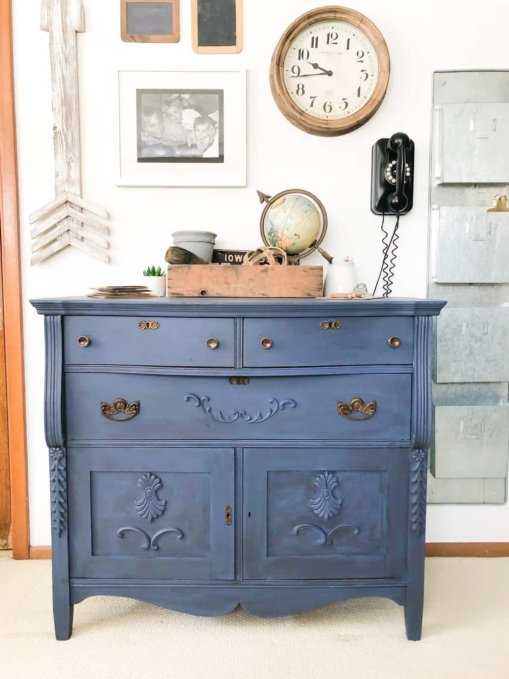 If you are looking for a beautiful blue dresser, click over to see how to DIY an old dresser into a glazed blue dresser beauty!