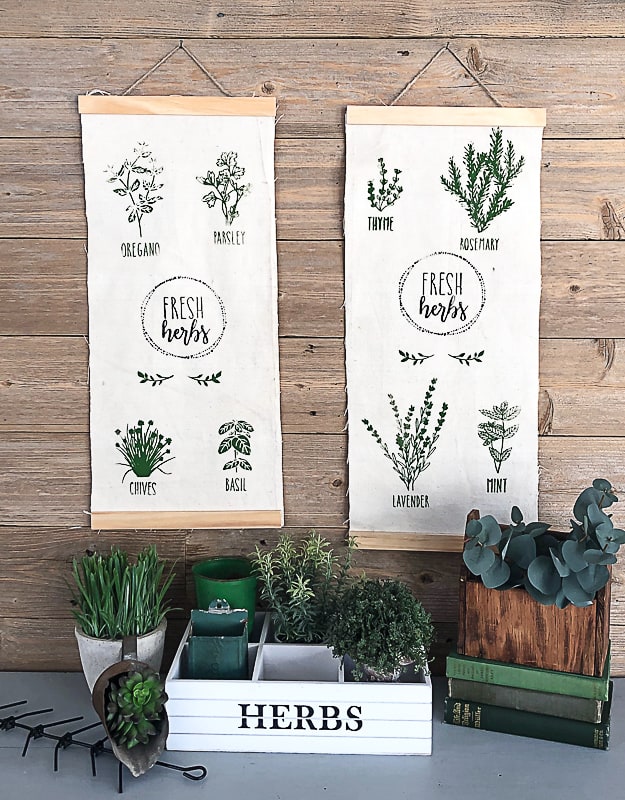 Love botanical prints, but don't want to spend a lot of money for them? This DIY Botanical Herb Wall Hanging gives you the look without the hefty price tag.