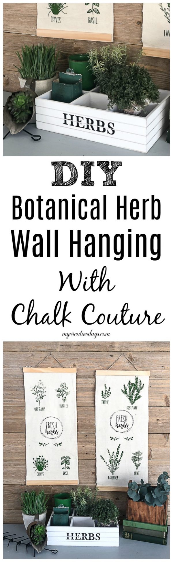 DIY Botanical Herb Wall Hanging With Chalk Couture My Creative Days