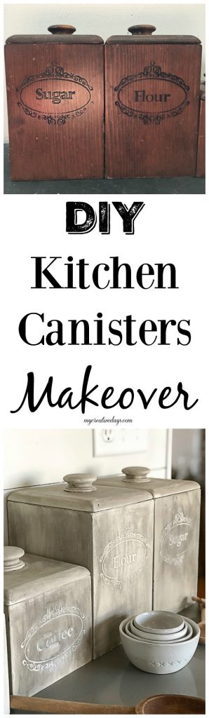 Kitchen canisters come in all shapes and sizes and this easy project made some old canisters look totally new and fresh for an updated kitchen.