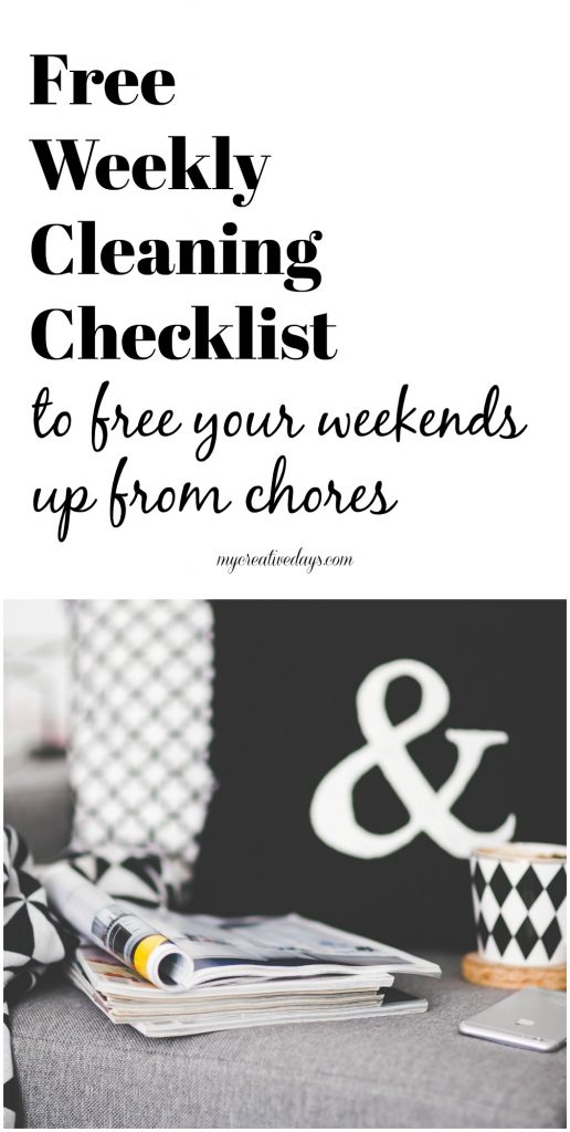 This Weekly Cleaning Checklist will make the cleaning process less overwhelming while keeping your home clean and your weekends free from chores.
