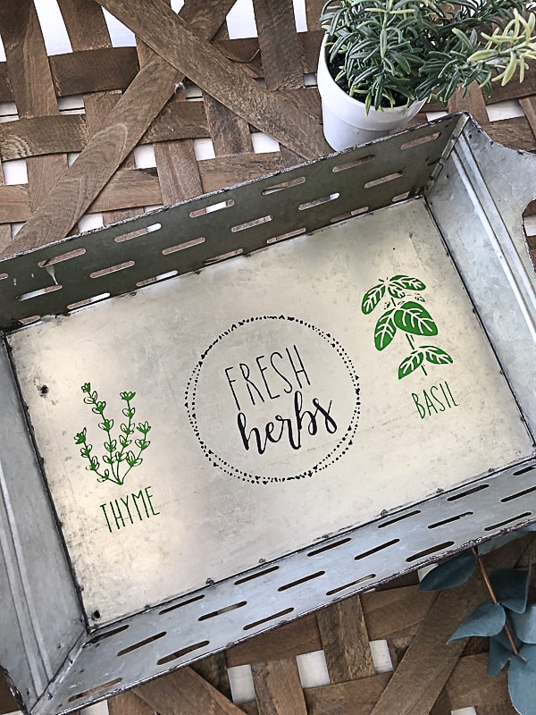 If you love metal trays and have a few on hand, change them up with the season or the celebration you are using them in. It is so easy to do in minutes with Chalk Couture!