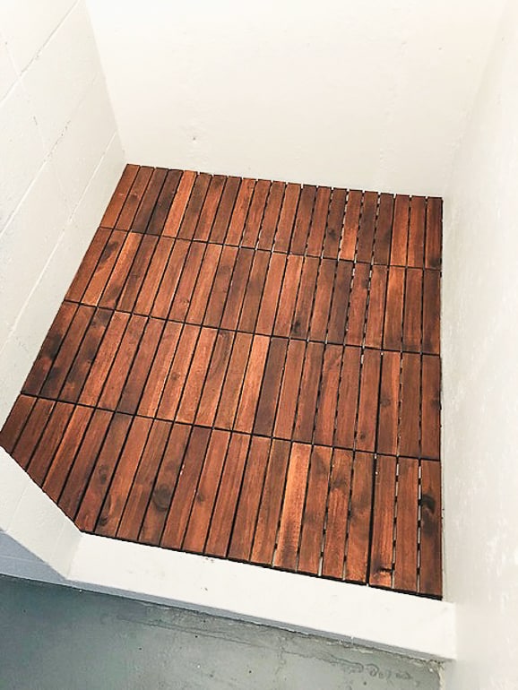 If you are looking for an inexpensive option for waterproof flooring, this post will show you how we laid a wood, waterproof flooring for the flip house shower for under $40.