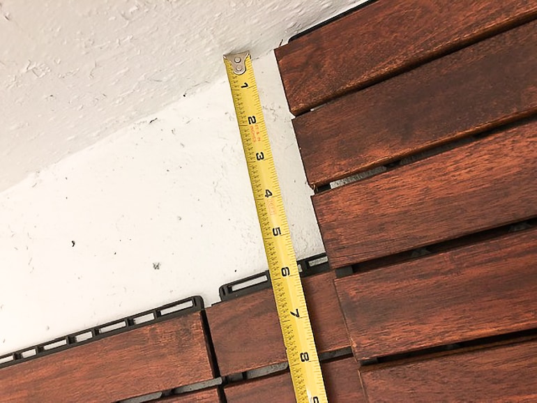 Measuring To Cut Acacia Deck Tile 