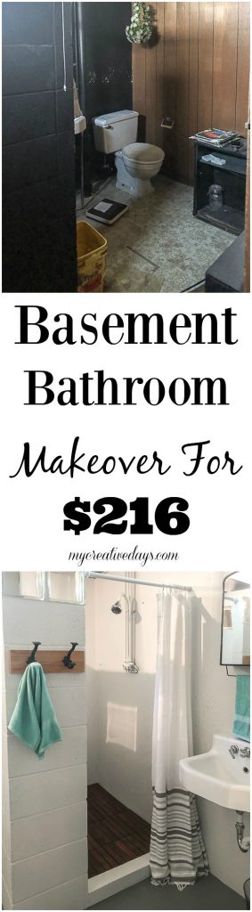 A basement bathroom makeover that was easy and only cost $216 to do. We are breaking down all of the costs and the projects in the transformation.