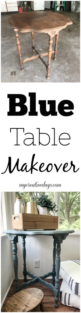 This blue table makeover shows that it doesn't take a lot of money to decorate a cozy home with pieces you customize to fit your style perfectly.