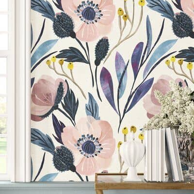 If you are looking to hang wallpaper in a girls room, this post is full of beautiful options for wallpaper for girls bedrooms. 