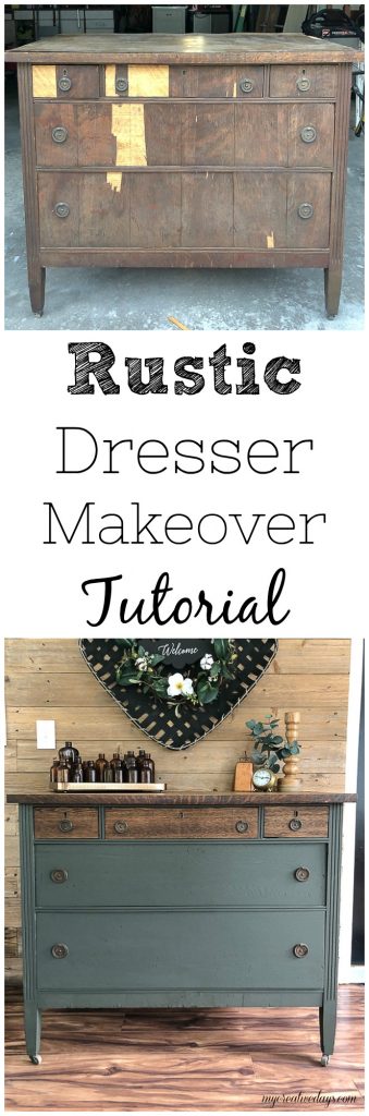 This rustic dresser makeover tutorial will show you how to take an ugly duckling dresser and turn it into a swan in a few short steps.