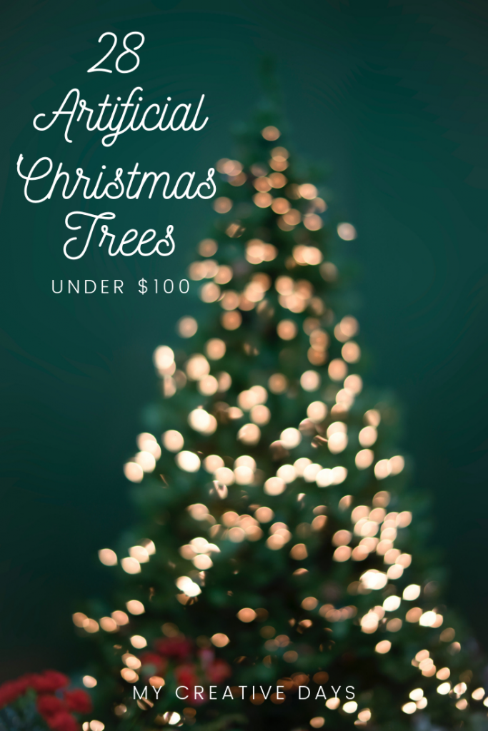 Artificial Christmas trees come in all shapes, sizes and colors and I found many beautiful options that cost less than $100! 