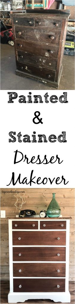 This tutorial is easy to follow and what you need for a painted and stained dresser makeover that will make any dresser AMAZING again!