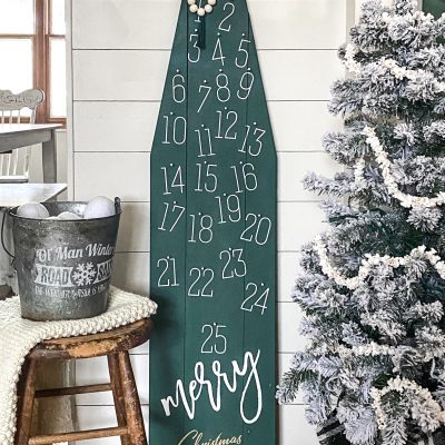 DIY Christmas Countdown On Wood Ironing Board