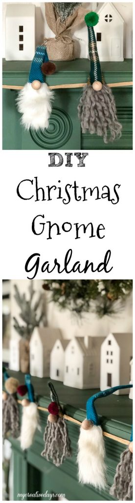 This easy DIY Christmas Gnome Garland will add a little whimsy to your Christmas decor this year. 
