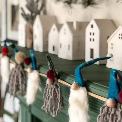 DIY Christmas Gnome Garland Made From Thrift Store Finds