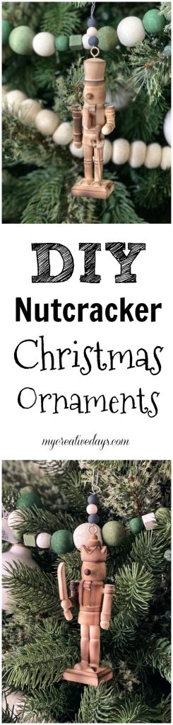Looking for a cute homemade ornament idea? These DIY Nutcracker Christmas ornaments are easy to make and so cute hanging on the tree.