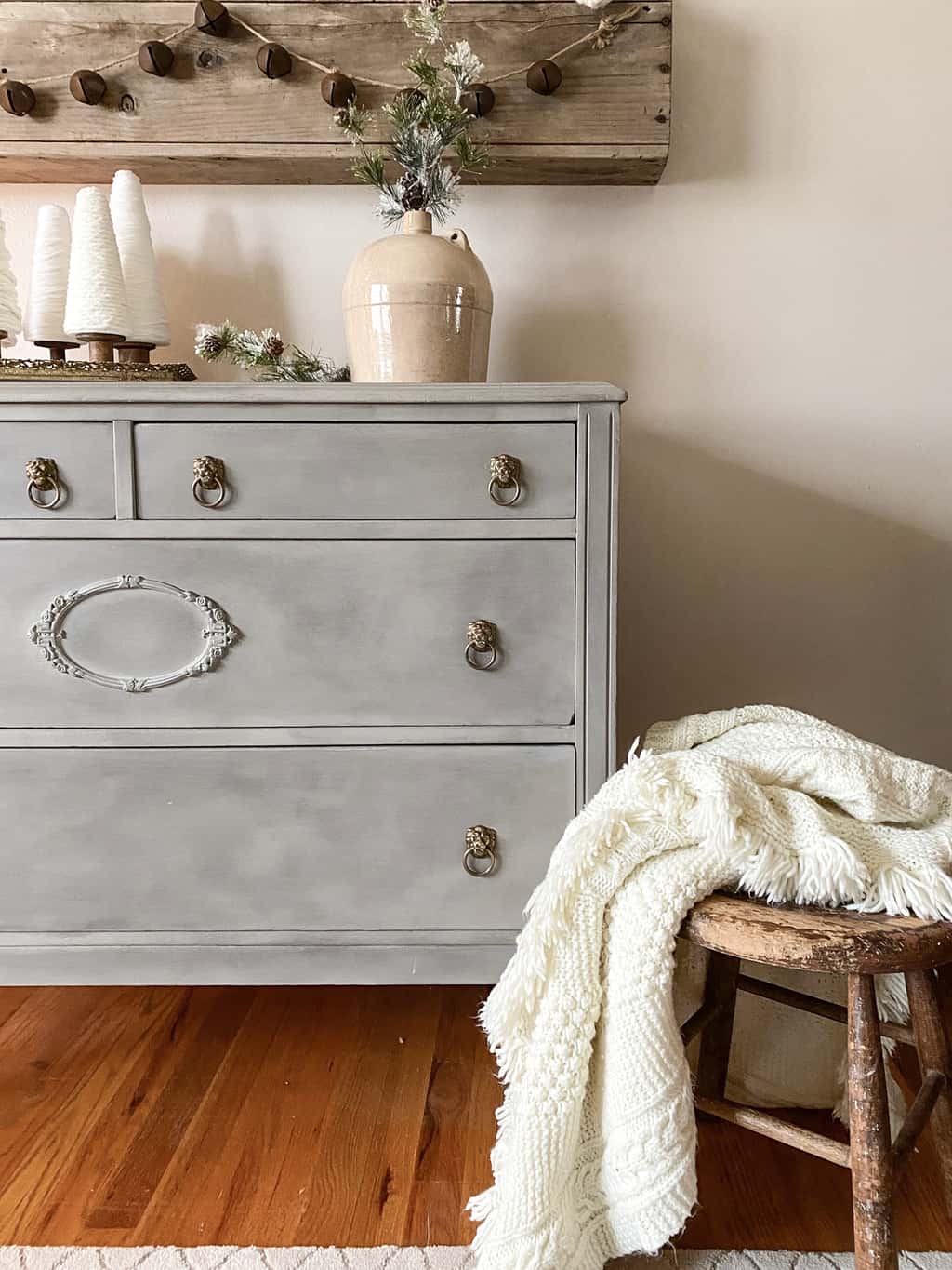 This French Provincial Dresser Makeover turns an old dresser into a beautiful piece with paint and wax.