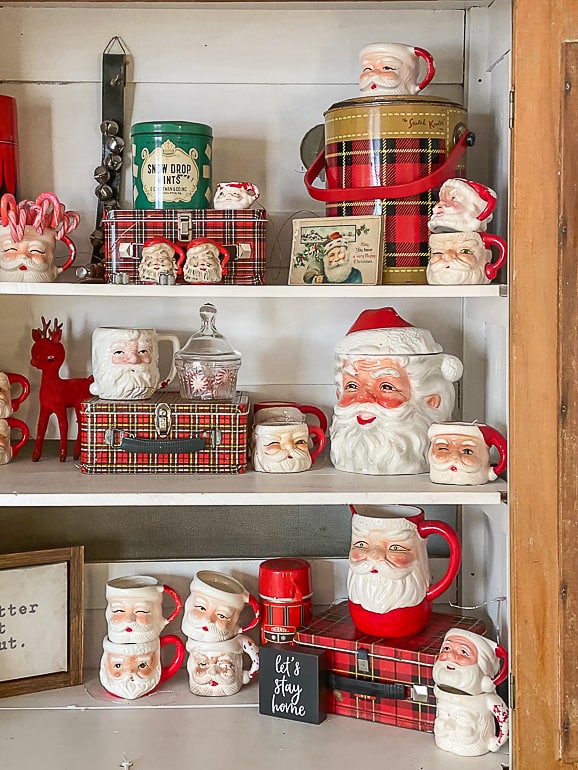 Easy tips and ideas to share how to style a hutch for Christmas easily and stress-free. 