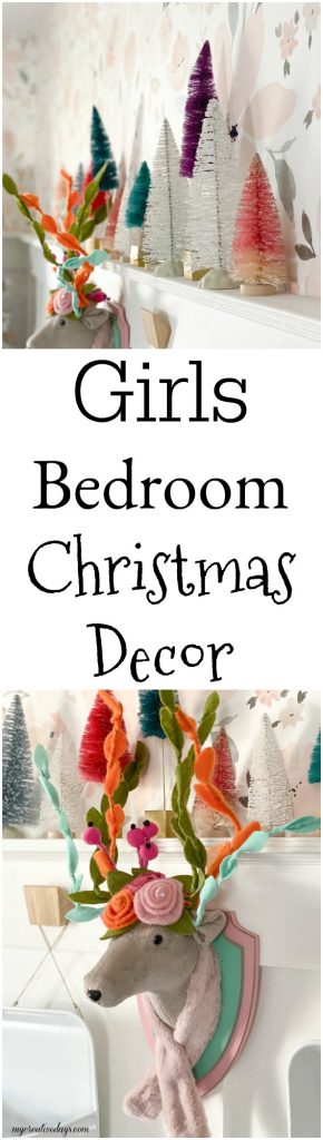 Decorating a girls room for the holidays is so much fun. This post shares simple Girls Bedroom Christmas Decor that will make the room festive and fun. 