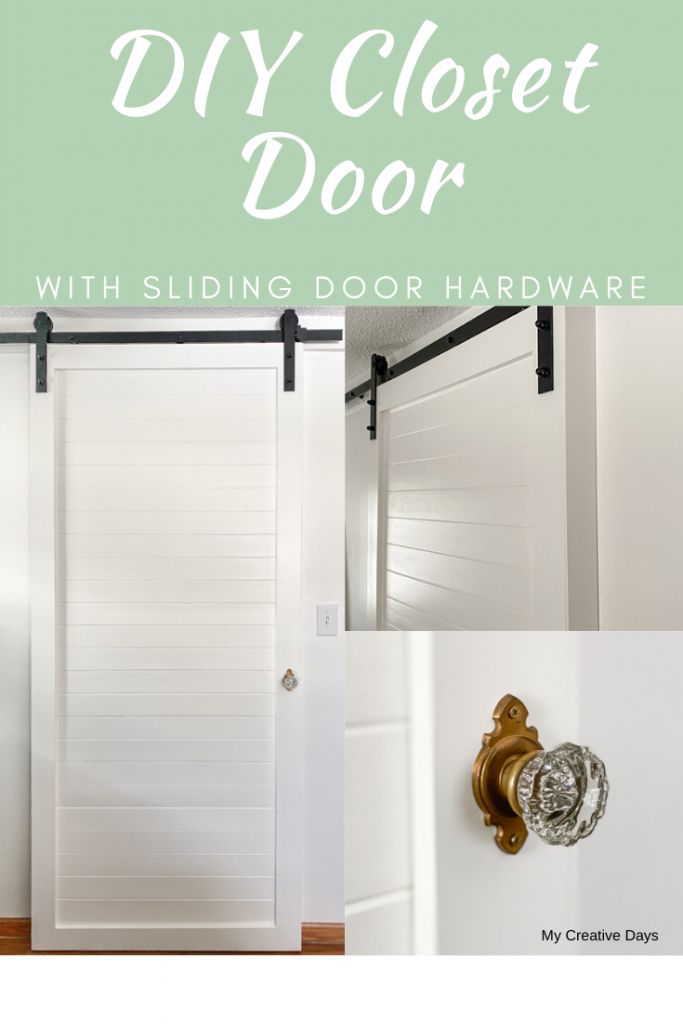 If you are looking for a new closet door, but don't want to spend a lot of money, check out this tutorial for a DIY Closet Door With Sliding Door Hardware.
