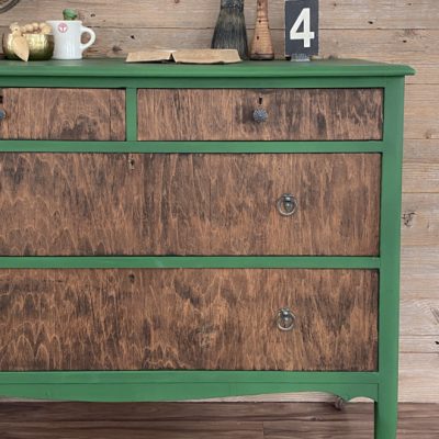 Vintage Dresser Makeover In Green