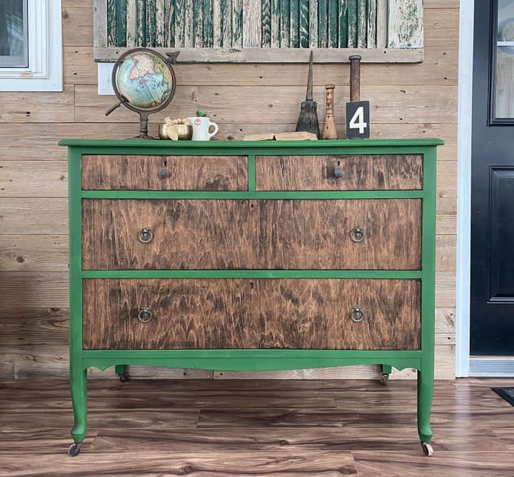 Thrift store makeovers can yield custom home decor that fits your style perfectly. This Vintage Dresser Makeover shows how to do it successfully.