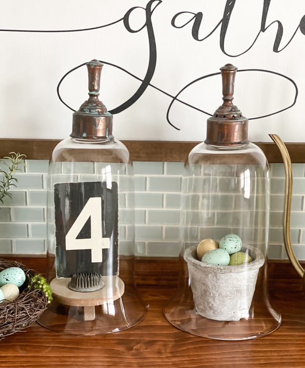 Cloches are so versatile in decor. This thrift store cloches makeover was easy to do and gave the cloches the aged look I was wanting.