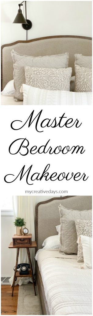 A master bedroom makeover to turn our bedroom into a space we can retreat to after a long day. Sources, projects and links included.