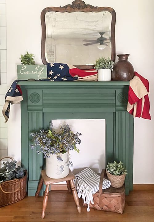 Decorating for July 4th doesn't have to be hard or expensive. This 4th Of July Mantel came together with one great yard sale find and things I had on hand.