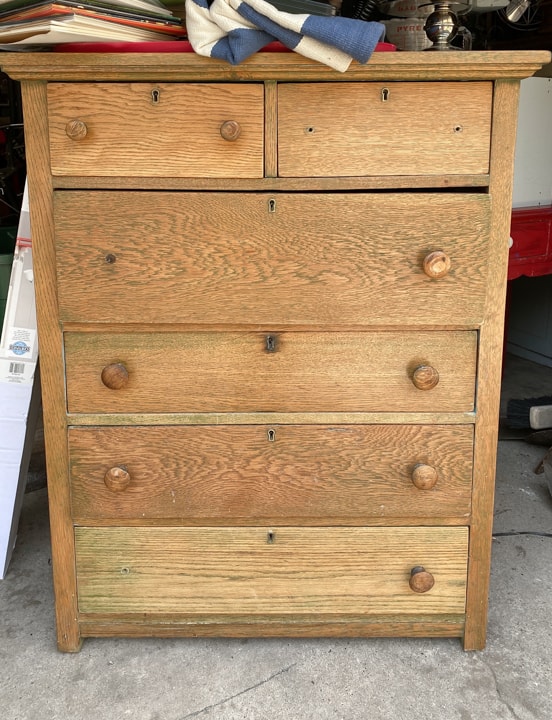 oak dresser before photo