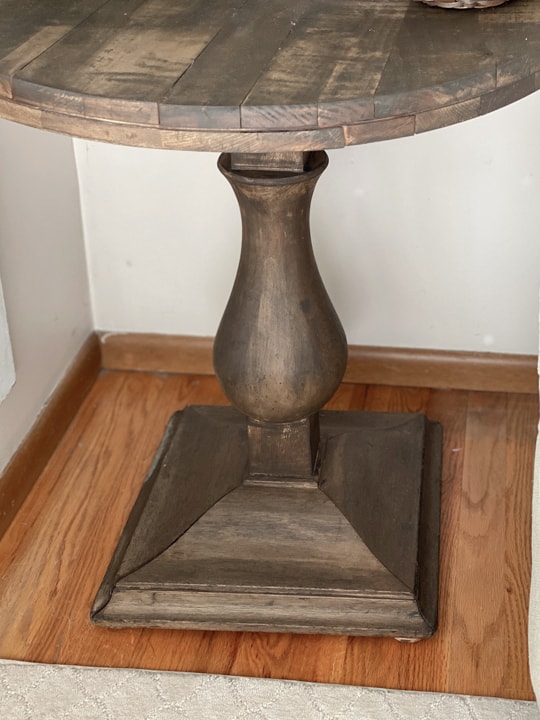 With only a few supplies and a few steps, this round side table makeover was complete! It has been a great addition to our living room.