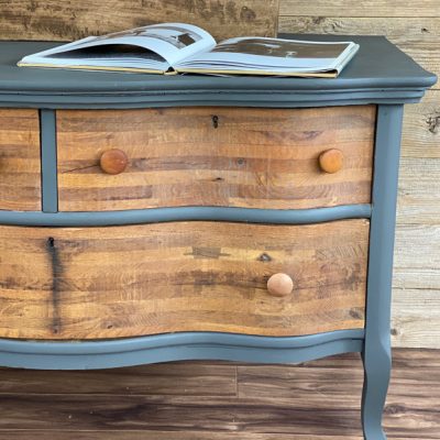 Gray And Wood Dresser Makeover