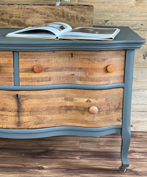 This Gray & Wood Dresser Makeover was an easy project that brought an old dresser back to life for a fraction of the cost of a brand new dresser.
